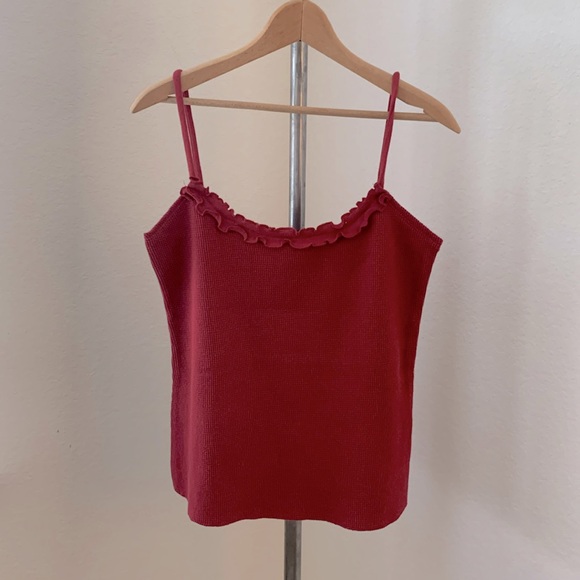 Fitigues NWT bundle of 2 sz L waffle camisole tank tops pink and red - Picture 2 of 11